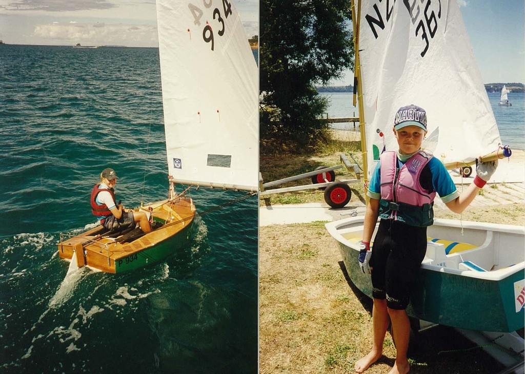 Olivia Powrie started sailing, like so many young New Zealand sailors in the Optimist and then the P-Class © Powrie Images